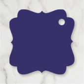 Een blauwe achtergrond met een klok bedankjes labels (Achterkant)