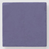 Een blauwe achtergrond met een klok erop stenen onderzetter (Voorkant)