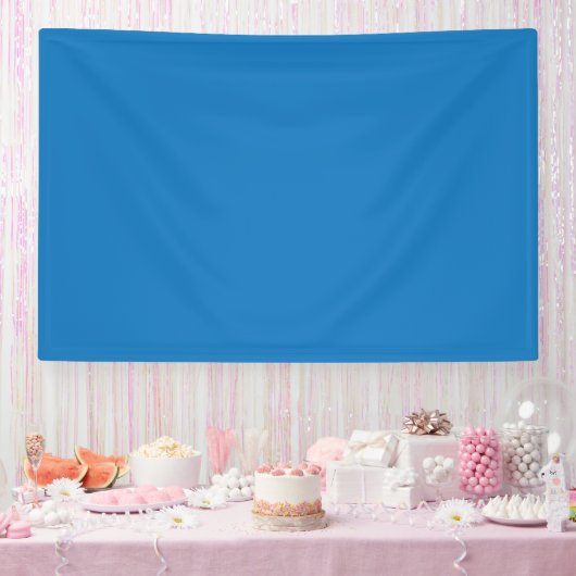 Een blauwe achtergrond met een spandoek (Feest)