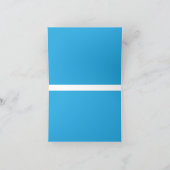 Een blauwe achtergrond met een zwarte en witte kat bedankkaart (Binnen)