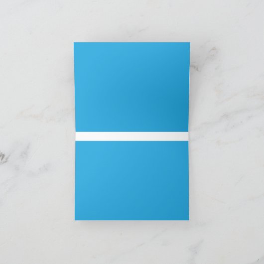 Een blauwe achtergrond met een zwarte en witte kat bedankkaart (Binnen)