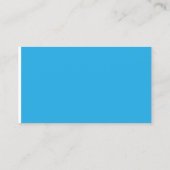 Een blauwe achtergrond met een zwarte en witte kat contactkaartje (Achterkant)