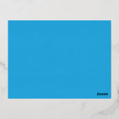 Een blauwe achtergrond met een zwarte en witte kat folie feestdagen briefkaart (Achterkant)