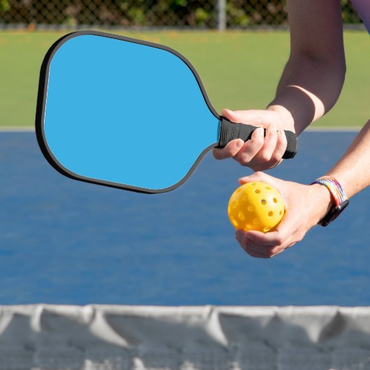 Een blauwe achtergrond met een zwarte en witte kat pickleball paddle (Insitu)