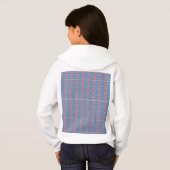 Een blauwe achtergrond met rode en witte design (Achterkant volledig)