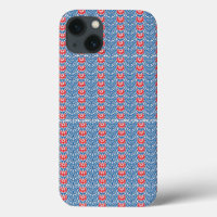 Een blauwe achtergrond met rode en witte design