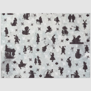 Een Blauwe Alice in Wonderland Serie Design 10 Tissuepapier