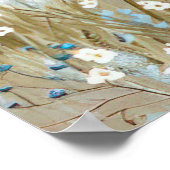 Een blauwe boot op een strand kustlandschap poster (Hoek)