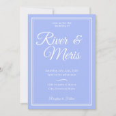Een blauwe bruiloft uitnodiging (Voorkant)