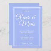 Een blauwe bruiloft uitnodiging (Voorkant / Achterkant)