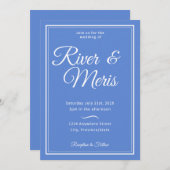Een blauwe bruiloft uitnodiging (Voorkant / Achterkant)