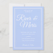 Een blauwe bruiloft uitnodiging (Voorkant)