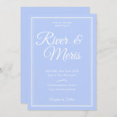 Een blauwe bruiloft uitnodiging (Voorkant / Achterkant)