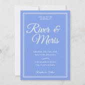 Een blauwe bruiloft uitnodiging (Voorkant)