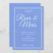 Een blauwe bruiloft uitnodiging (Voorkant / Achterkant)