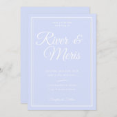 Een blauwe bruiloft uitnodiging (Voorkant / Achterkant)