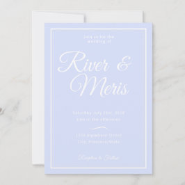 Een blauwe bruiloft uitnodiging
