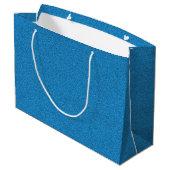 Een blauwe cadeautas met witte handvatten (Achterkant Gekanteld)