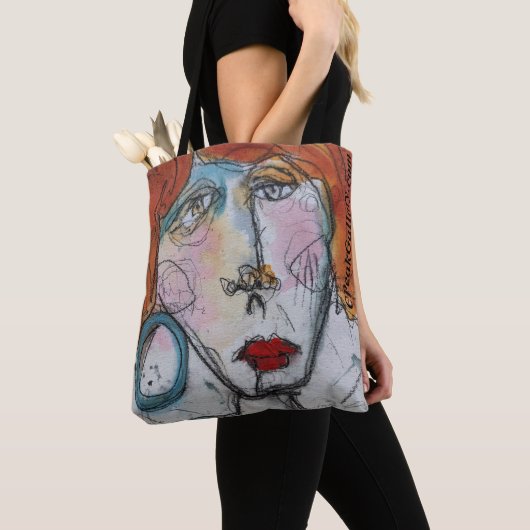 Eén blauwe Canvas tas (Dichtbij)