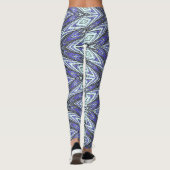 Een blauwe chevron textuur "Ratti_Creative_Arts" Leggings (Achterkant)