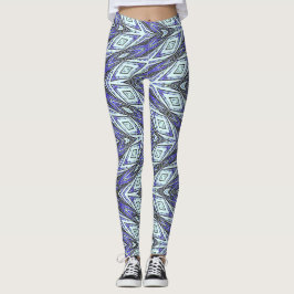 Een blauwe chevron textuur "Ratti_Creative_Arts" Leggings