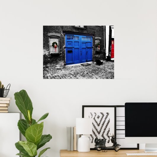 Een blauwe deur poster (Thuiskantoor)