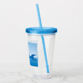 Een blauwe dolfijn acryl drinkbeker (Links)