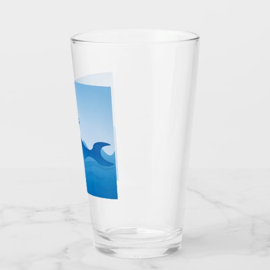 Een blauwe dolfijn glas (Links)