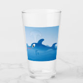 Een blauwe dolfijn glas (Voorkant)