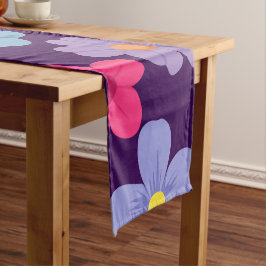 Een blauwe en gemengde kleur bloemen koel ontwerp korte tafelloper