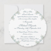 Een blauwe en roze bruiloft met 'vergeet-me-nots' kaart (Achterkant)