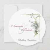 Een blauwe en roze bruiloft met 'vergeet-me-nots' kaart (Voorkant)