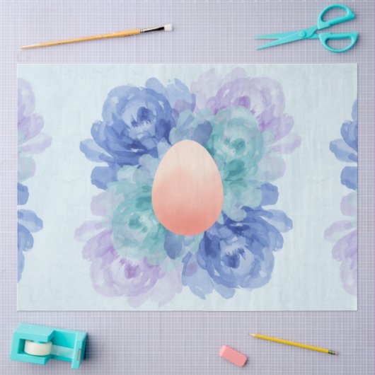 Een blauwe en roze paasseriereeks ontwerp #2 tissuepapier (Craft)