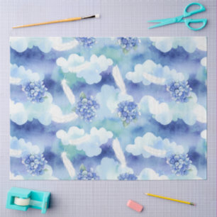Een blauwe en roze paasseriereeks ontwerp #4 tissuepapier