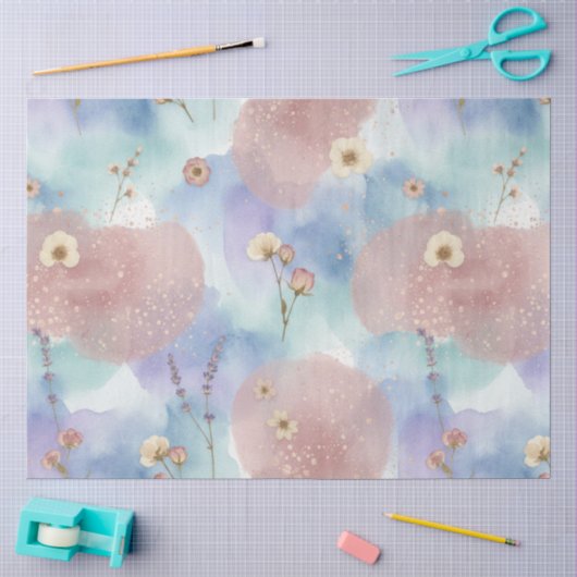 Een blauwe en roze Pasenserie ontwerp #6 Tissuepapier (Craft)