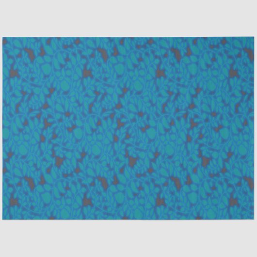 Een blauwe en zwarte achtergrond met een patroon tissuepapier (Voorkant)