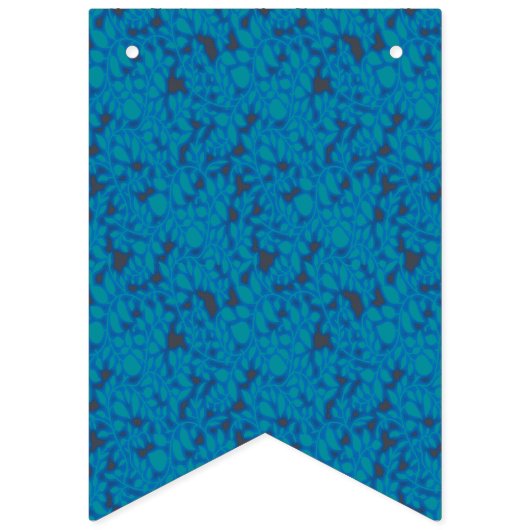 Een blauwe en zwarte achtergrond met een patroon vlaggetjes (Eerste vlag)