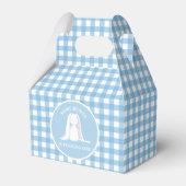 Een blauwe Gingham Birthday.. Bedankdoosjes (Voorkant Zijde)