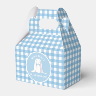 Een blauwe Gingham Birthday.. Bedankdoosjes