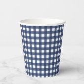 Een blauwe Gingham Birthday.. Papieren Bekers (Achterkant)