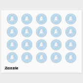 Een blauwe Gingham Birthday.. Ronde Sticker (Vel)