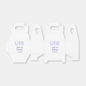 Een blauwe glitter jongen moderne 1e verjaardag bedankdoosjes (Uitgevouwen)