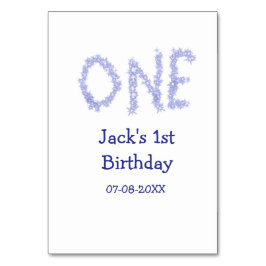 Een blauwe glitter jongen moderne 1e verjaardag kaart