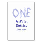 Een blauwe glitter jongen moderne 1e verjaardag kaart (Achterkant)