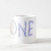 Een blauwe glitter jongen moderne 1e verjaardag koffiemok (Voorkant links)