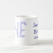 Een blauwe glitter jongen moderne 1e verjaardag koffiemok (Center)