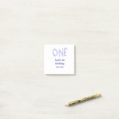 Een blauwe glitter jongen moderne 1e verjaardag post-it® notes (Op bureau)