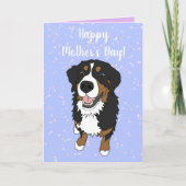 Eén blauwe groene Bernese Mountain Dog Moederdag Kaart (Voorkant)