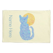 Een blauwe kat en een motorische kat. kussensloop (Achterkant-Links)