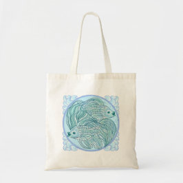 Een blauwe Koi-vis-tas Tote Bag